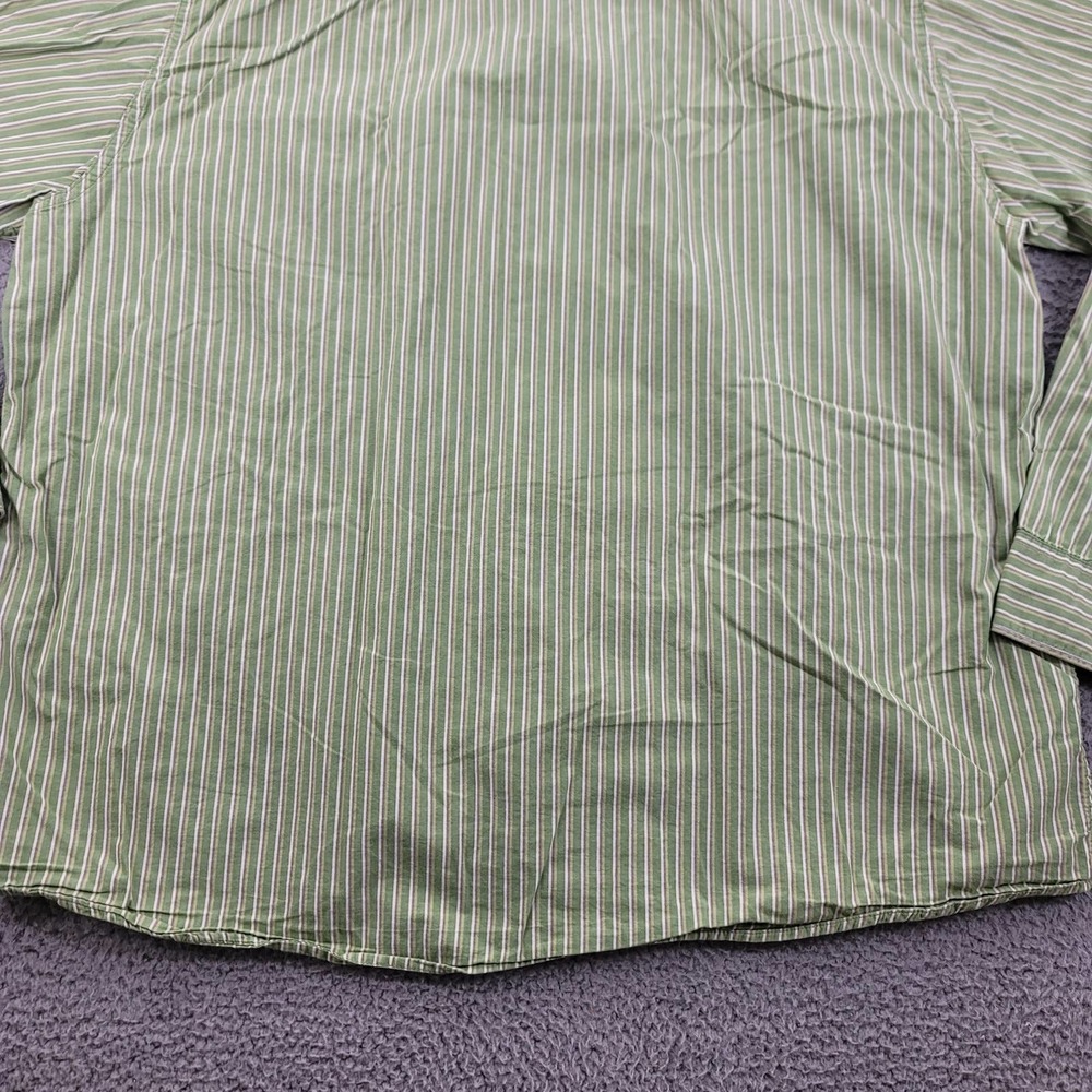 Wrangler Shirt Mens XXL Green Striped Button Up Western‎ Long Sleeve Outdoors - Picture 6 of 16